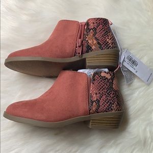 Snakeskin booties